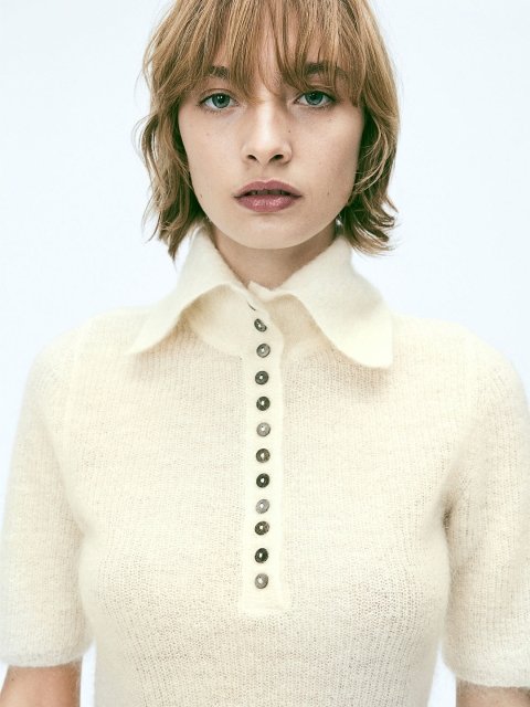 H&M Mohair-Blend Collared Top