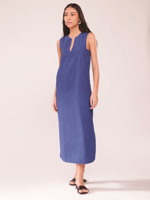 H&M Notched Round Neck Sleeveless Maxi Dress