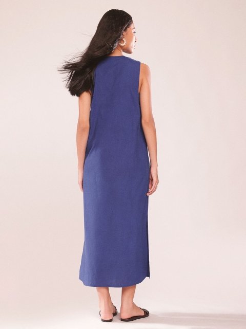 H&M Notched Round Neck Sleeveless Maxi Dress