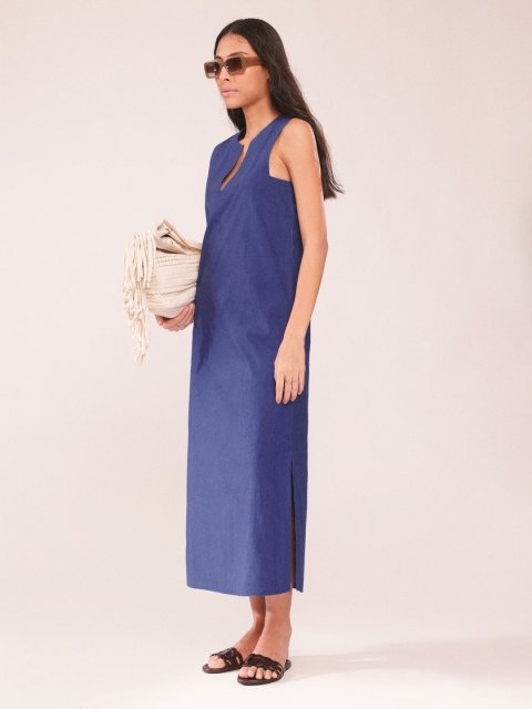 H&M Notched Round Neck Sleeveless Maxi Dress