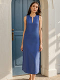 H&M Notched Round Neck Sleeveless Maxi Dress