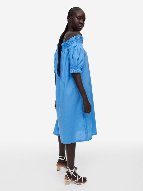 H&M Off-The-Shoulder Pure Cotton Dress