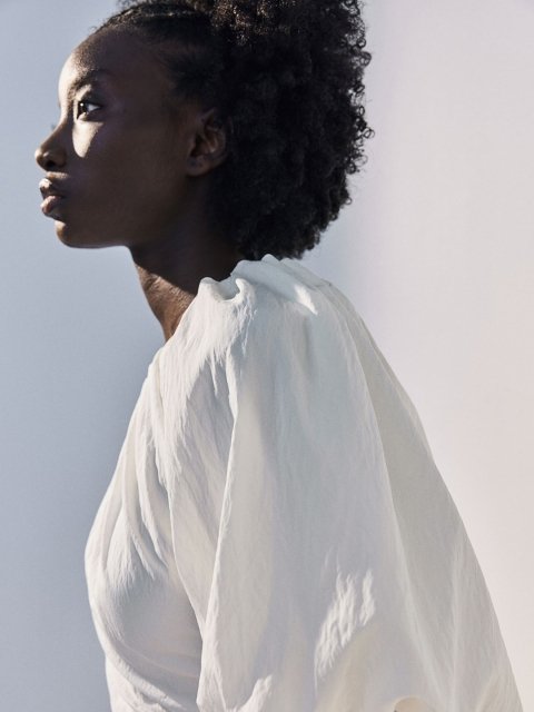 H&M One-Shoulder Bubble-Hem Dress