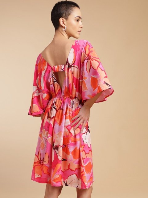 H&M Open Back Printed Dress