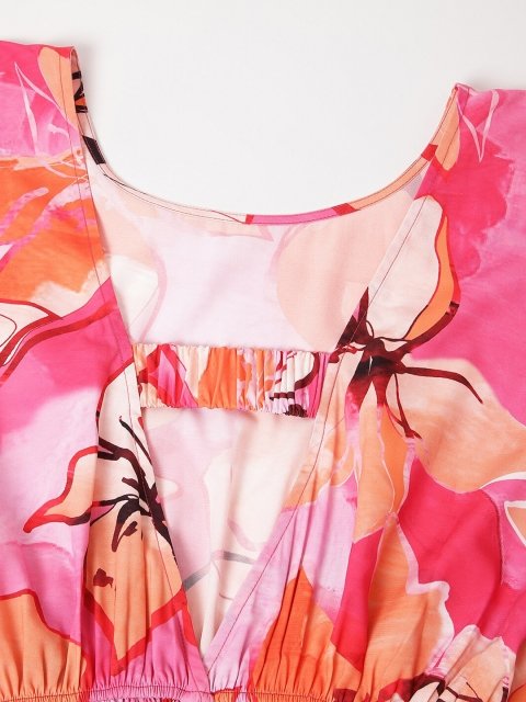 H&M Open Back Printed Dress