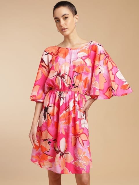 H&M Open Back Printed Dress