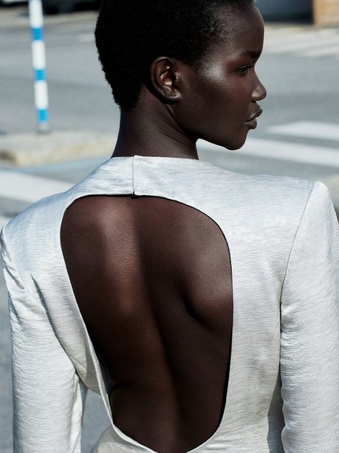 H&M Open-Back Satin Dress