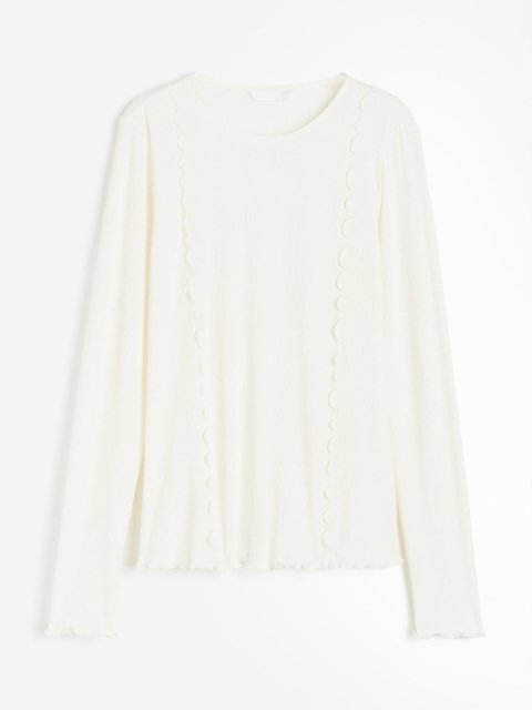 H&M Overlock-Detail Jersey Top