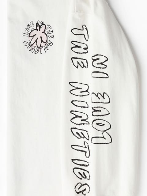 H&M Oversized Fit Printed Jersey Top
