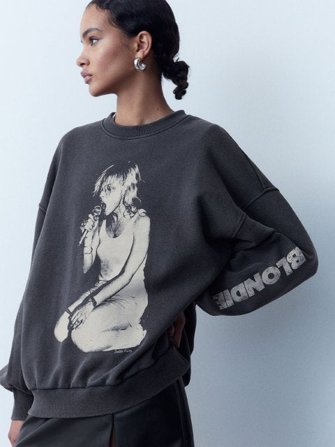 H&M Oversized Printed Sweatshirt