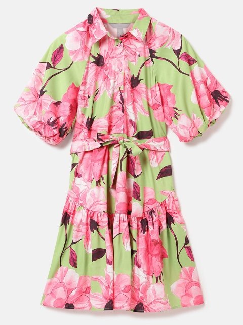 H&M Painterly Floral Collar Dress