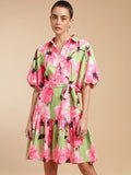 H&M Painterly Floral Collar Dress