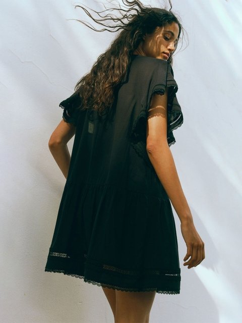 H&M Pintucked Cotton A-Line Dress