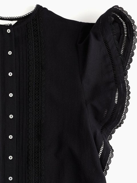 H&M Pintucked Cotton A-Line Dress