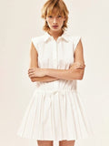 H&M Pleated-Skirt Shoulder-Pad Dress