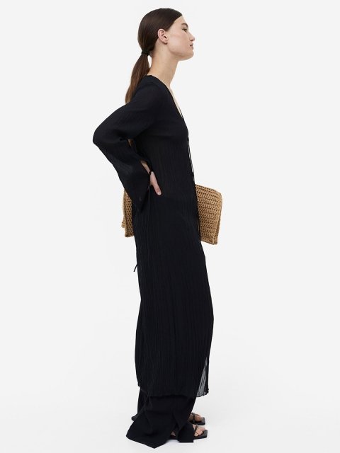 H&M Pleated Tie-Front Dress