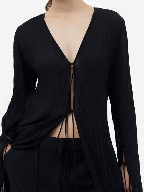 H&M Pleated Tie-Front Dress
