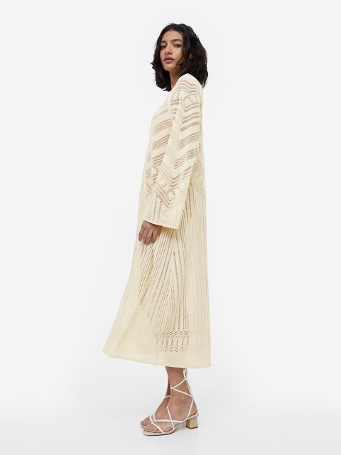 H&M Pointelle-Knit A-Line Dress