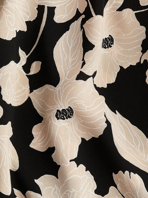 H&M Printed Balloon-Sleeved Dress