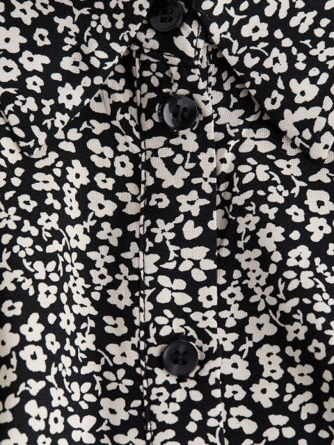 H&M Printed Balloon-Sleeved Shirt Dress