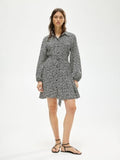 H&M Printed Balloon-Sleeved Shirt Dress