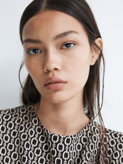 H&M Printed Draped Blouse