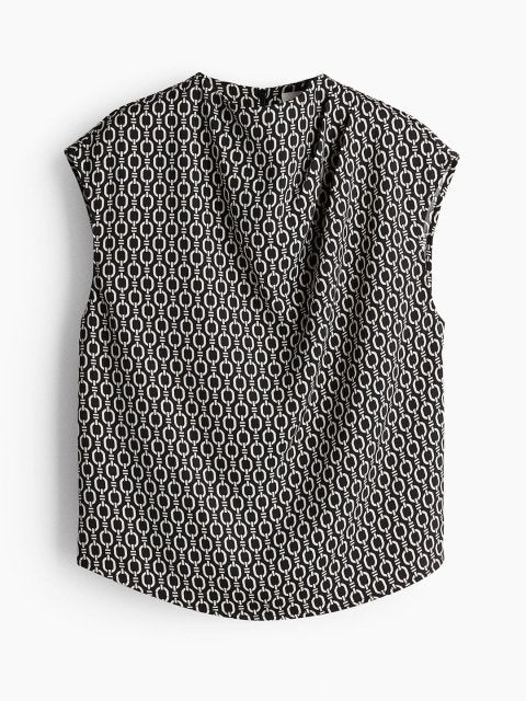 H&M Printed Draped Blouse