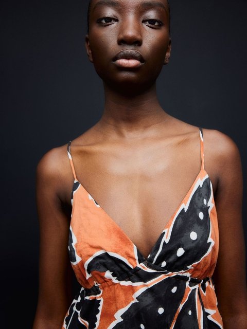 H&M Printed Long Strappy Dress
