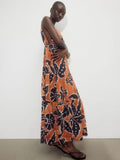 H&M Printed Long Strappy Dress