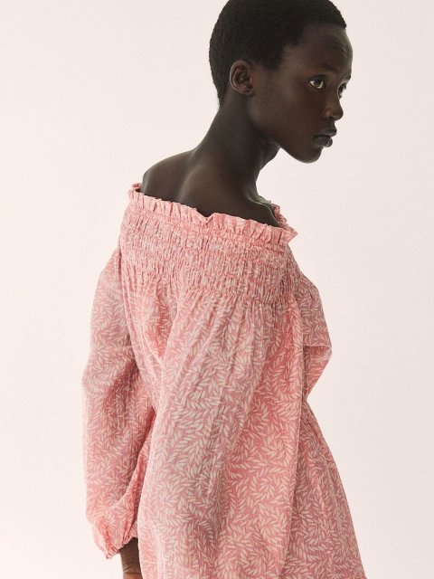 H&M Printed Off-The-Shoulder Dress
