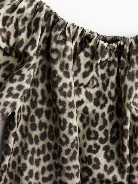 H&M Printed Off The Shoulders Dress