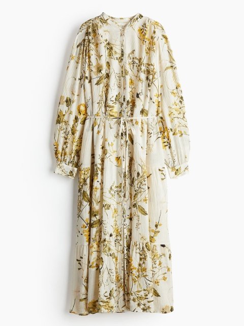 H&M Printed Oversized Crinkled Dress