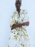 H&M Printed Oversized Crinkled Dress