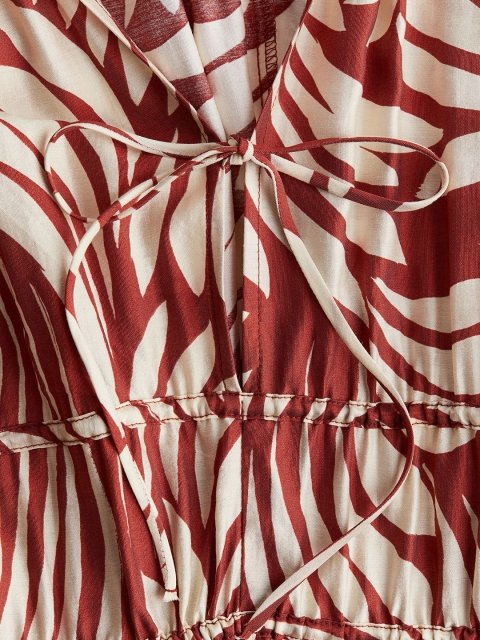 H&M Printed Oversized Drawstring-Detail Dress