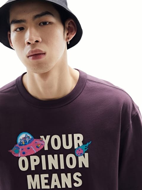 H&M Printed Pure Cotton Loose-Fit T-shirt