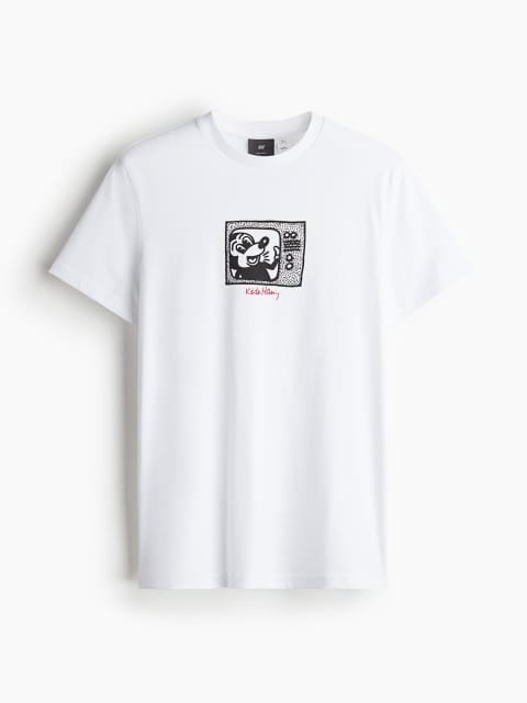 H&M Printed Pure Cotton Regular Fit T-Shirt