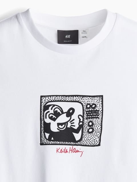 H&M Printed Pure Cotton Regular Fit T-Shirt