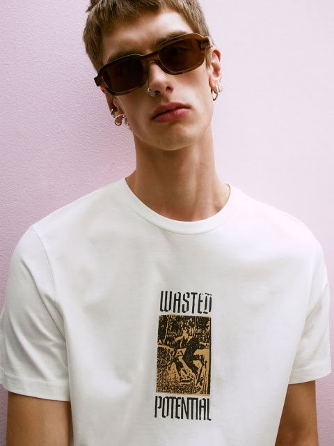 H&M Printed Pure Cotton T-Shirt