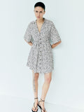H&M Printed Tie-Belt Shirt Dress