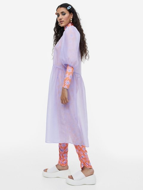 H&M Puff-Sleeved Organza Dress