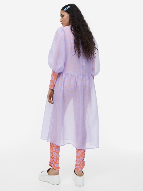 H&M Puff-Sleeved Organza Dress