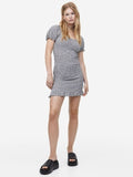 H&M Puff-Sleeved Smocked Dress
