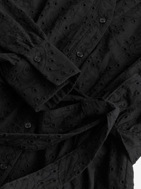 H&M Pure Cotton Broderie Anglaise Shirt Dress