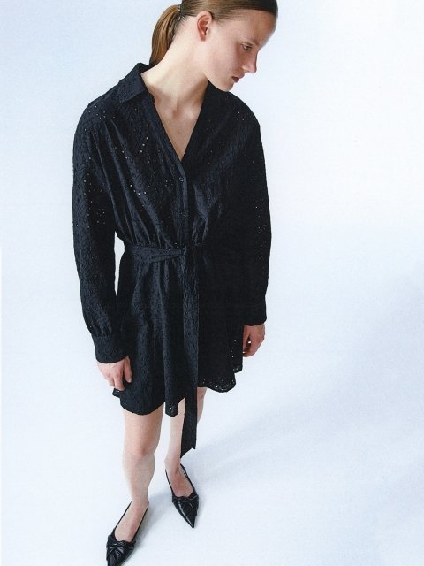 H&M Pure Cotton Broderie Anglaise Shirt Dress