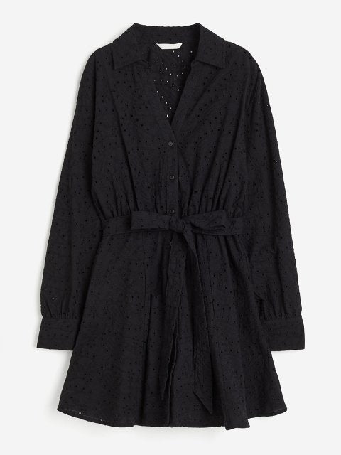 H&M Pure Cotton Broderie Anglaise Shirt Dress