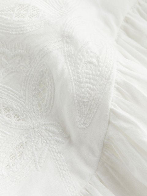 H&M Pure Cotton Crinkled Balloon-Sleeved Dress