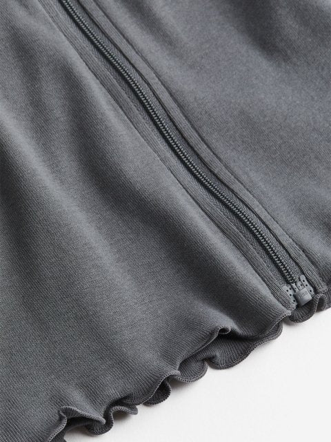 H&M Pure Cotton Cropped Zip-Through Hoodie