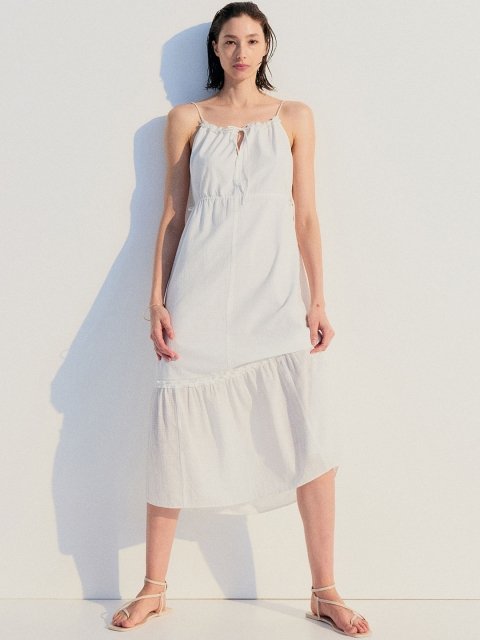 H&M Pure Cotton Drawstring-Detail Dress