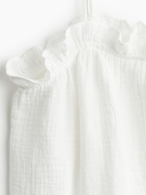 H&M Pure Cotton Frill-Trimmed Strappy Top