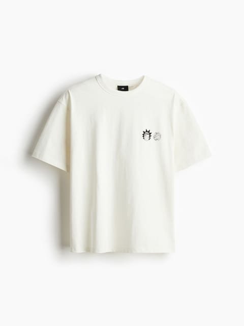 H&M Pure Cotton Loose Fit Printed T-shirt